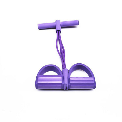 Cross-Border Wholesale Four-Tube Foot Pedal Resistance Band for Sit-Ups, Muscle Stretching Aid, Yoga Waist Slimming and Abdominal Tightening Rope - image 3