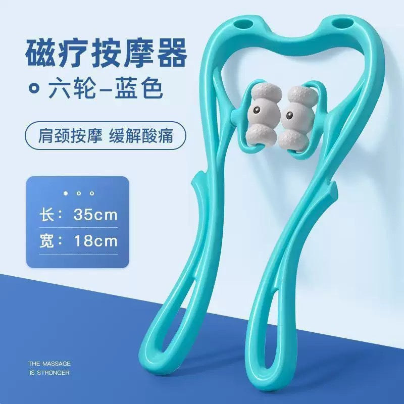 Trapezius Muscle Massager with Six Wheels, Manual Massage for Shoulder and Neck, Relieves Neck Soreness, Kneads the Neck and Waist, Roller Neck Clamp Device - image 3