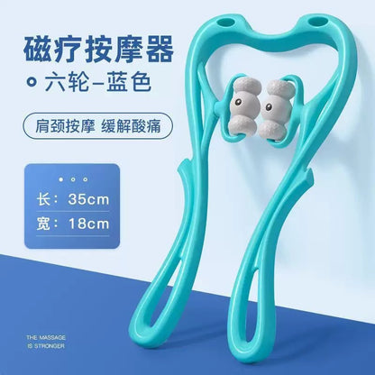 Trapezius Muscle Massager with Six Wheels, Manual Massage for Shoulder and Neck, Relieves Neck Soreness, Kneads the Neck and Waist, Roller Neck Clamp Device - image 3