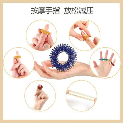 Mini Spring Decompression Finger Massage Ring Finger Massager Mini Spring Stress Relief Finger Ring Massage Circle - image 3