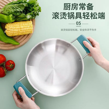 Silicone heat-resistant anti-slip thickened handle cover for iron wok and spatula - image 4