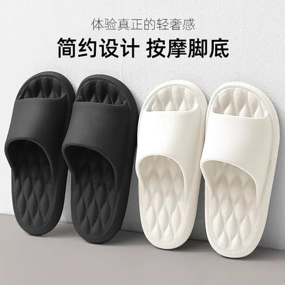 Diamond-Patterned Eva Slippers for Men, All-Season Massage Soft-Soled Home Guest Bathroom Non-Slip Sandals for Women, Lightning-Fast Warehouse Delivery - image 1