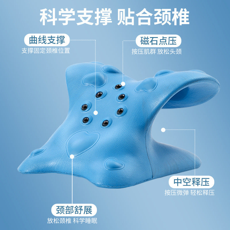 C-shaped cervical massage pillow for shoulder and neck acupressure and stretching, designed to correct neck curvature and straighten the cervical curve - image 4