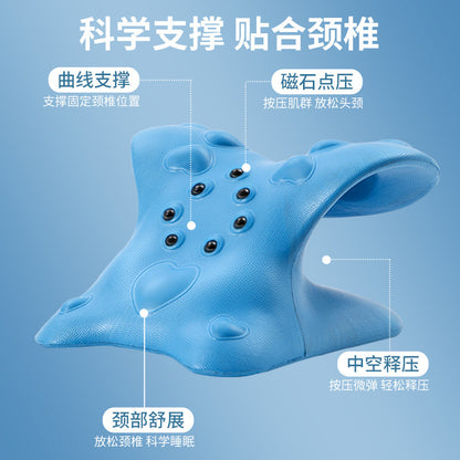 C-shaped cervical massage pillow for shoulder and neck acupressure and stretching, designed to correct neck curvature and straighten the cervical curve - image 4