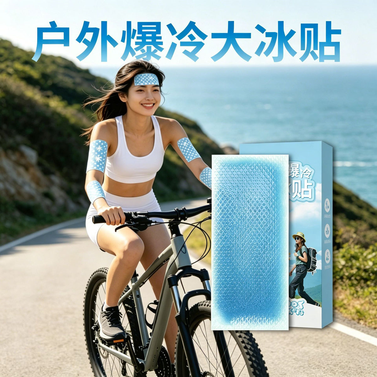 Extra-large cooling patches, cooling pads, ice patches, summer cooling patches, heat-relief patches, children's cold compresses, physical cooling, refreshing sensation - image 2