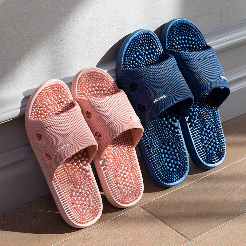 Summer home bathroom non-slip soft-soled men's indoor new style sandals, women's hotel couple massage slippers - image 1
