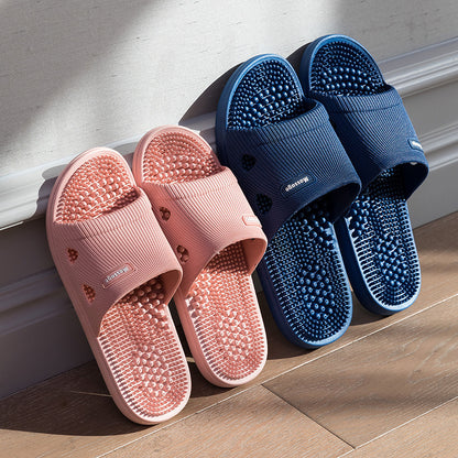 Summer home bathroom non-slip soft-soled men's indoor new style sandals, women's hotel couple massage slippers - image 1