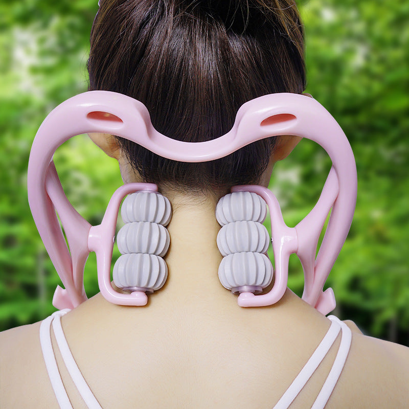 Multifunctional Six-Wheel Cervical Spine Massager, Manual Neck Roller, Kneading Shoulder and Neck Massage Tool for Home Use - image 1