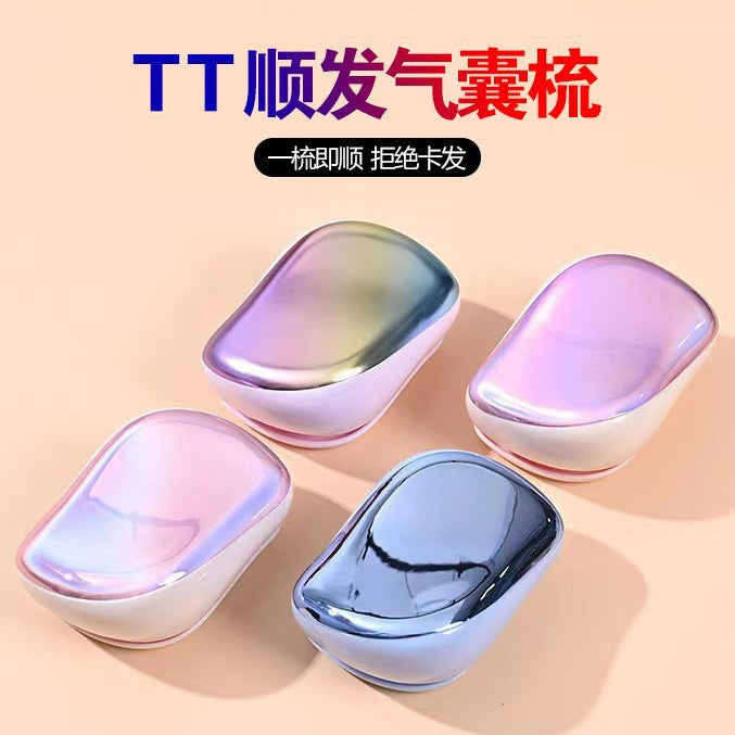 Big Brand Same-Style Hairbrush for Women, Air Cushion Brush, Curling Massage Brush, Airbag Brush, Anti-Tangle Smoothing Brush, Portable Tt Brush - image 1