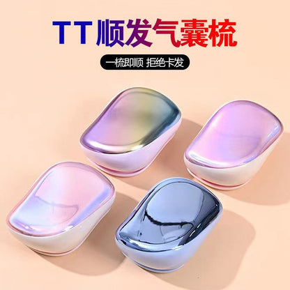 Big Brand Same-Style Hairbrush for Women, Air Cushion Brush, Curling Massage Brush, Airbag Brush, Anti-Tangle Smoothing Brush, Portable Tt Brush - image 1