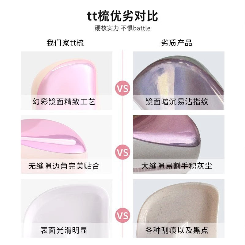 Big Brand Same-Style Hairbrush for Women, Air Cushion Brush, Curling Massage Brush, Airbag Brush, Anti-Tangle Smoothing Brush, Portable Tt Brush - image 4