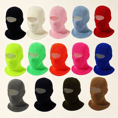 Cross-border knitted hat, autumn and winter men's outdoor face-covering woolen hat, unisex cycling neck warmer integrated pullover hat in stock - image 1