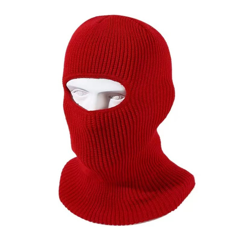 Cross-border knitted hat, autumn and winter men's outdoor face-covering woolen hat, unisex cycling neck warmer integrated pullover hat in stock - image 2