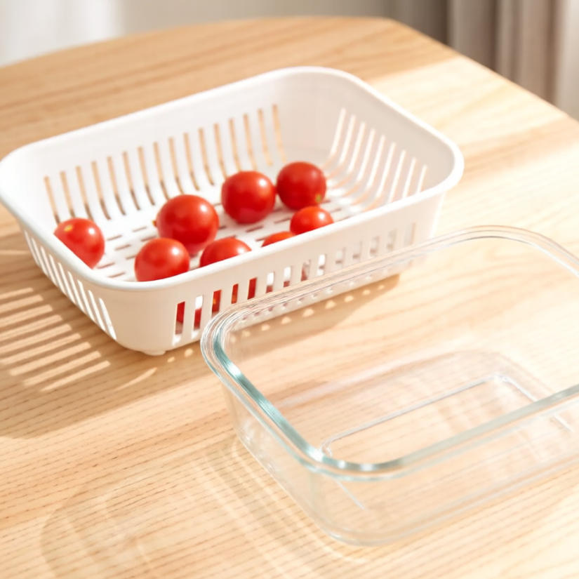 Sealed Glass Lunch Box for Office Workers, Microwave Heating Lunch Box, Fruit Preservation Bowl - image 3