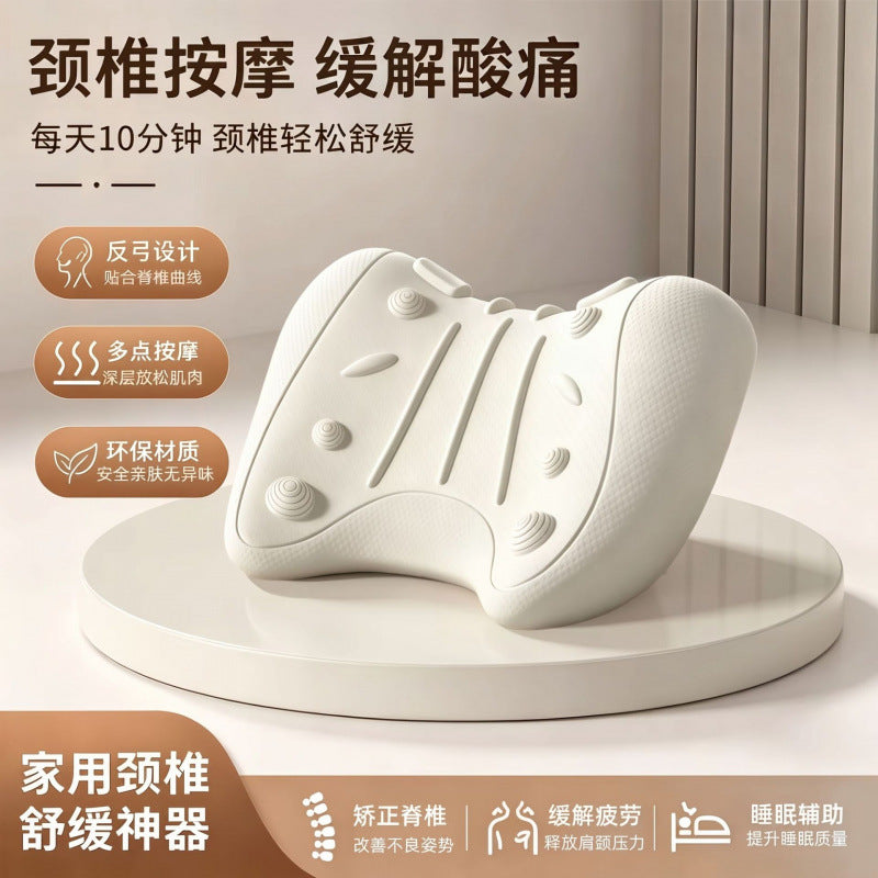 Cervical Spine Massage Neck Relaxer Massage Pillow Cervical Spine Correction and Stretching Home Shoulder and Neck Relaxation U-Shaped Pillow Massage Pillow - image 1