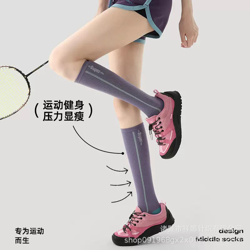 Professional Sports Compression Calf Socks for Women, Muscle Compression Long Socks for Fitness, Running, Jump Rope, and Marathon - image 1