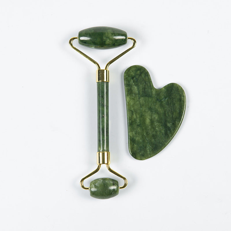 Cross-Border Amazon Jade Scraping Board for Face and Neck, Double-Headed Jade Roller Massage Stick, Scraping Set - image 4