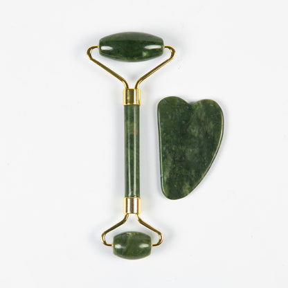 Cross-Border Amazon Jade Scraping Board for Face and Neck, Double-Headed Jade Roller Massage Stick, Scraping Set - image 5