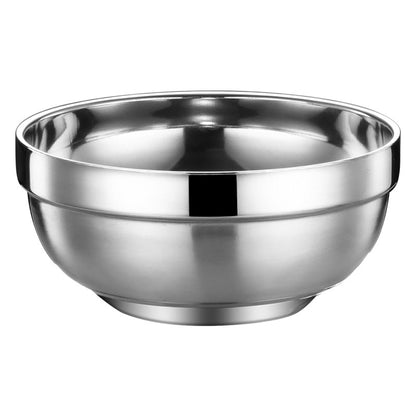 304 Stainless Steel Double-Layer Bowl Platinum Bowl School Factory Canteen Anti-Scalding Heat-Insulated Wholesale Soup Bowl Rice Bowl Stainless Steel - image 5