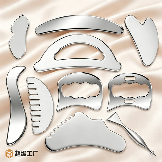 Stainless Steel Fascia Knife Scraping Tool Shoulder and Neck Muscle Relaxation Fascia Knife Roller Scraping Board Whole Body Massage Wholesale - image 1