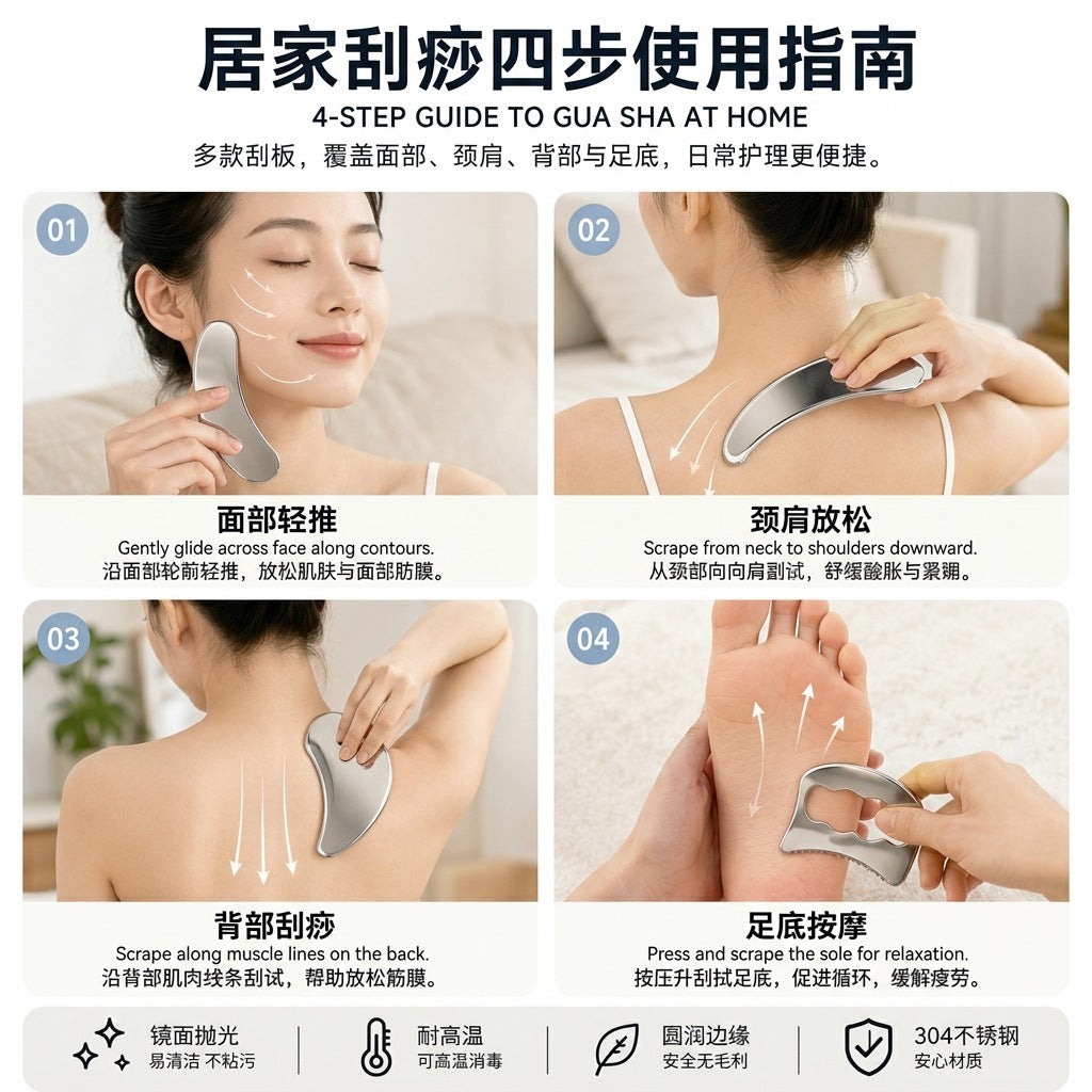 Stainless Steel Fascia Knife Scraping Tool Shoulder and Neck Muscle Relaxation Fascia Knife Roller Scraping Board Whole Body Massage Wholesale - image 3