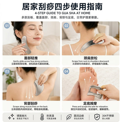 Stainless Steel Fascia Knife Scraping Tool Shoulder and Neck Muscle Relaxation Fascia Knife Roller Scraping Board Whole Body Massage Wholesale - image 3