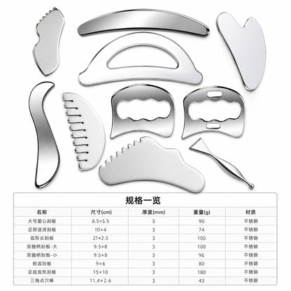 Stainless Steel Fascia Knife Scraping Tool Shoulder and Neck Muscle Relaxation Fascia Knife Roller Scraping Board Whole Body Massage Wholesale - image 4