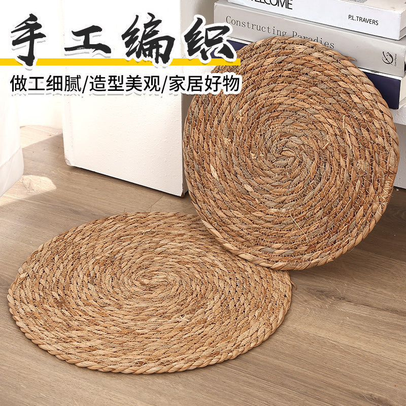Hand-woven straw placemats, table mats, casserole mats, tea tray heat-insulating mats, floor mats, non-slip tableware mats wholesale - image 2