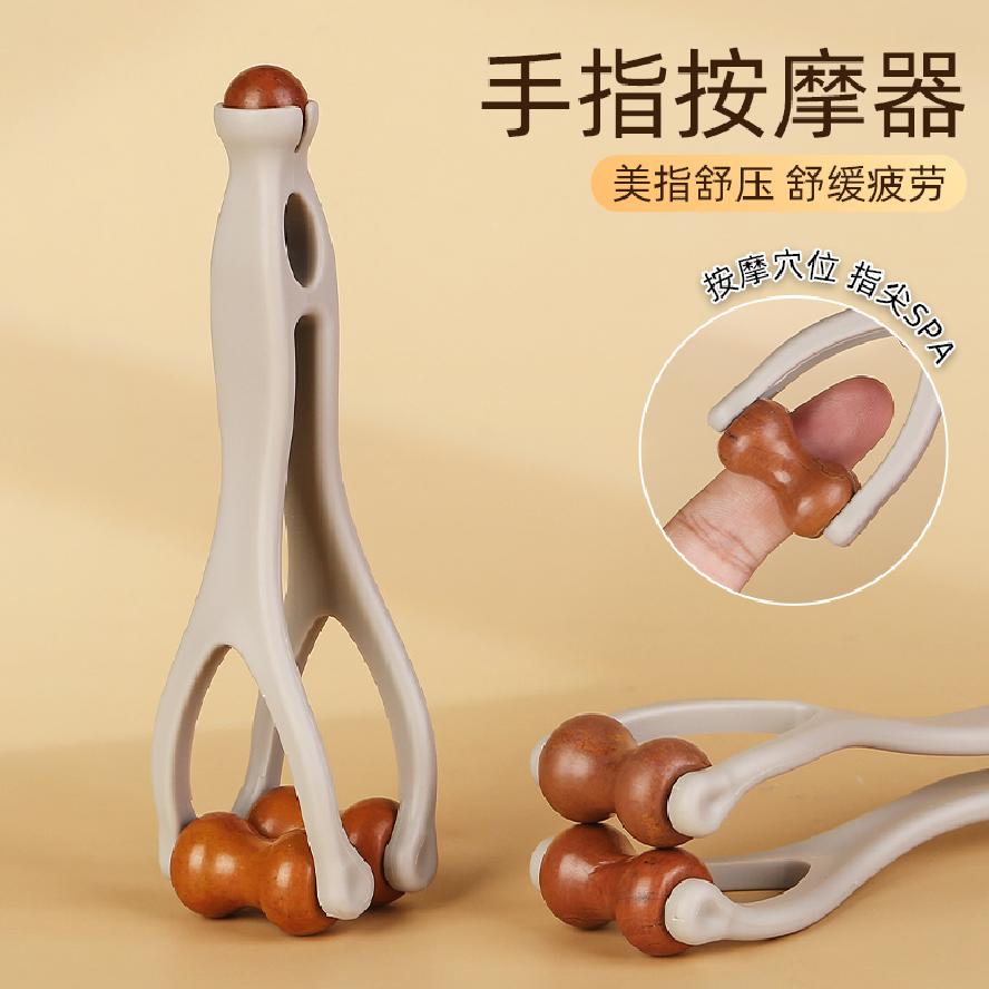 Jade Finger Massager for Hand Meridian Dredging, Thinning, and Lengthening; Finger Scraping Tool; Natural Roller Massage Clip - image 4