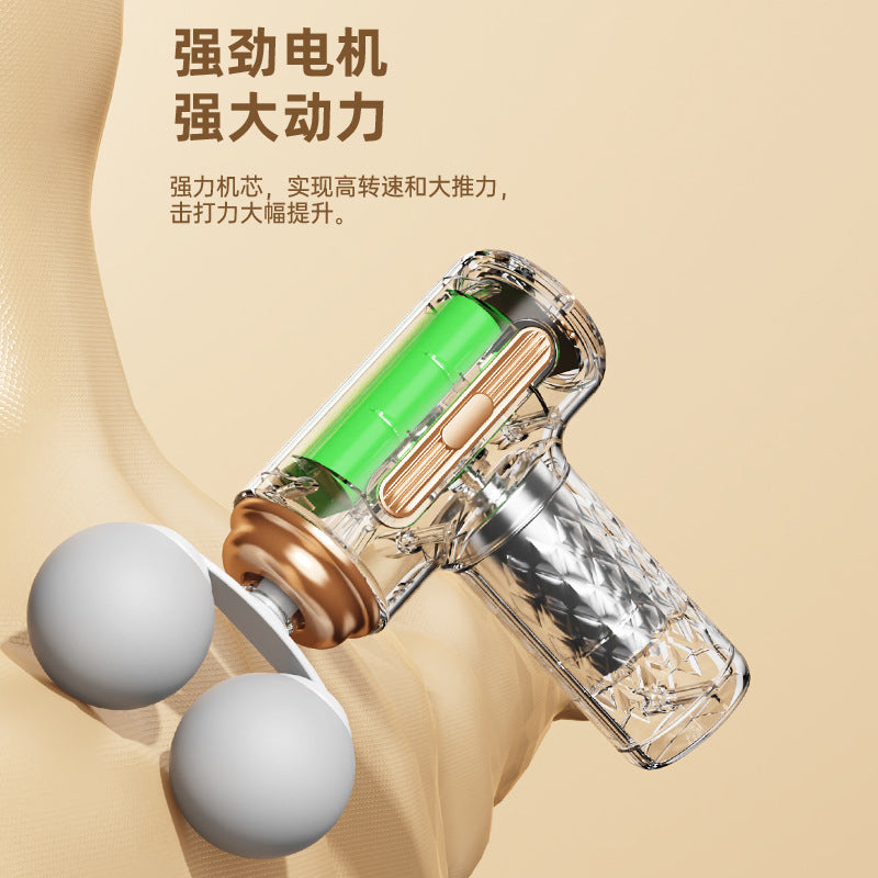 Cross-Border Dual-Head Fascia Gun for Home Use, Mini Electric Massager for Muscle Relaxation, Portable Digital Display Full-Body Massage Gun - image 2