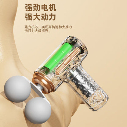 Cross-Border Dual-Head Fascia Gun for Home Use, Mini Electric Massager for Muscle Relaxation, Portable Digital Display Full-Body Massage Gun - image 2