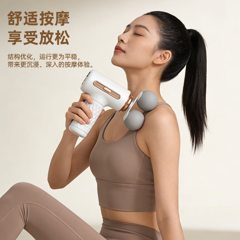 Cross-Border Dual-Head Fascia Gun for Home Use, Mini Electric Massager for Muscle Relaxation, Portable Digital Display Full-Body Massage Gun - image 3