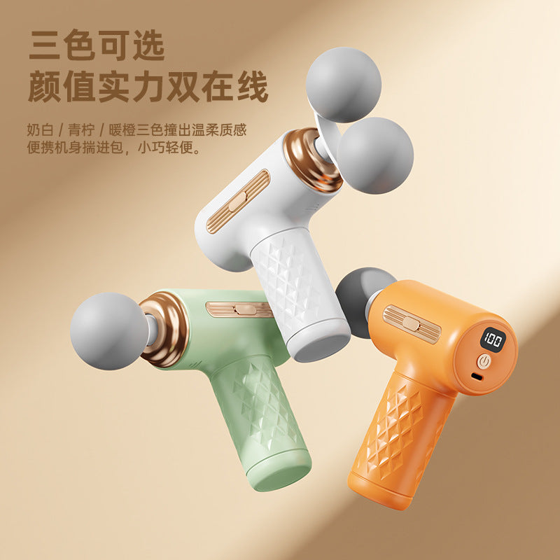 Cross-Border Dual-Head Fascia Gun for Home Use, Mini Electric Massager for Muscle Relaxation, Portable Digital Display Full-Body Massage Gun - image 4