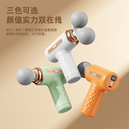 Cross-Border Dual-Head Fascia Gun for Home Use, Mini Electric Massager for Muscle Relaxation, Portable Digital Display Full-Body Massage Gun - image 4