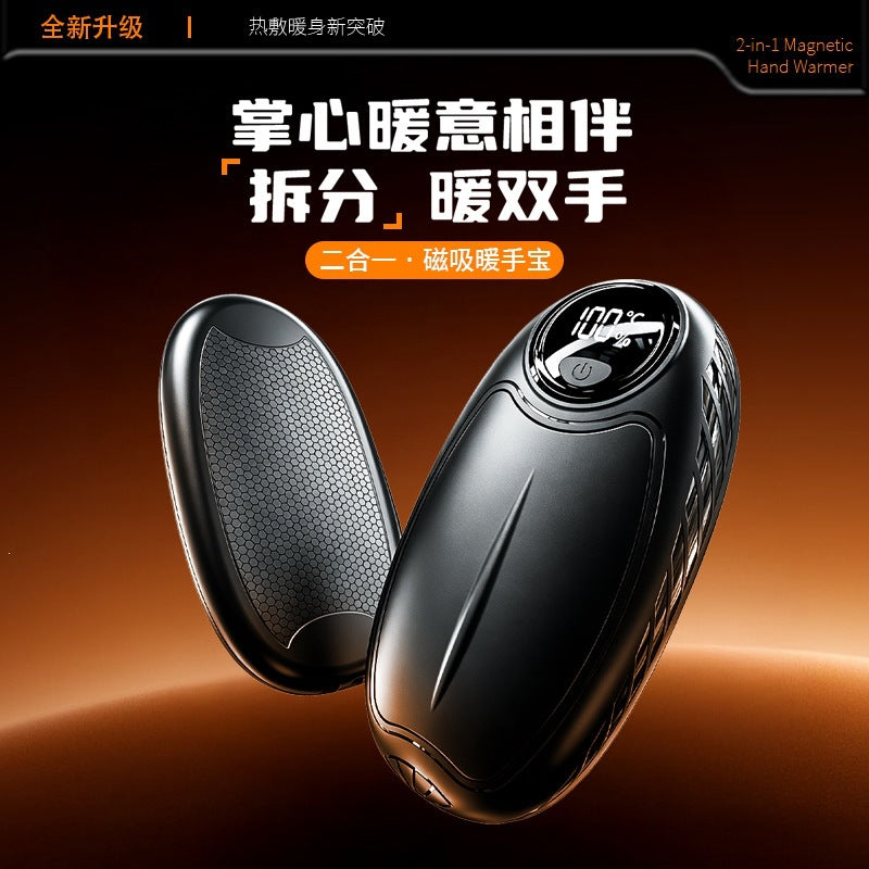2026 New Cross-Border Magnetic Hand Warmer Two-In-One USB Rechargeable Handheld Self-Heating Mini Electric Hand Warmer - image 2