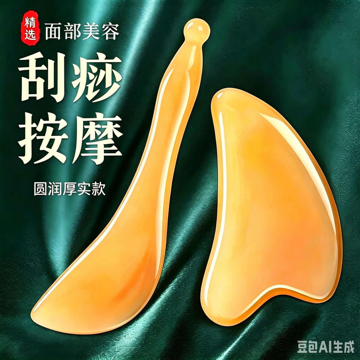 Heart-Shaped Gua Sha Massage Board, Facial Massager, Imitation Horn Gua Sha Board, Meridian-Clearing Tool, Eye Acupoint Massage Stick - image 1
