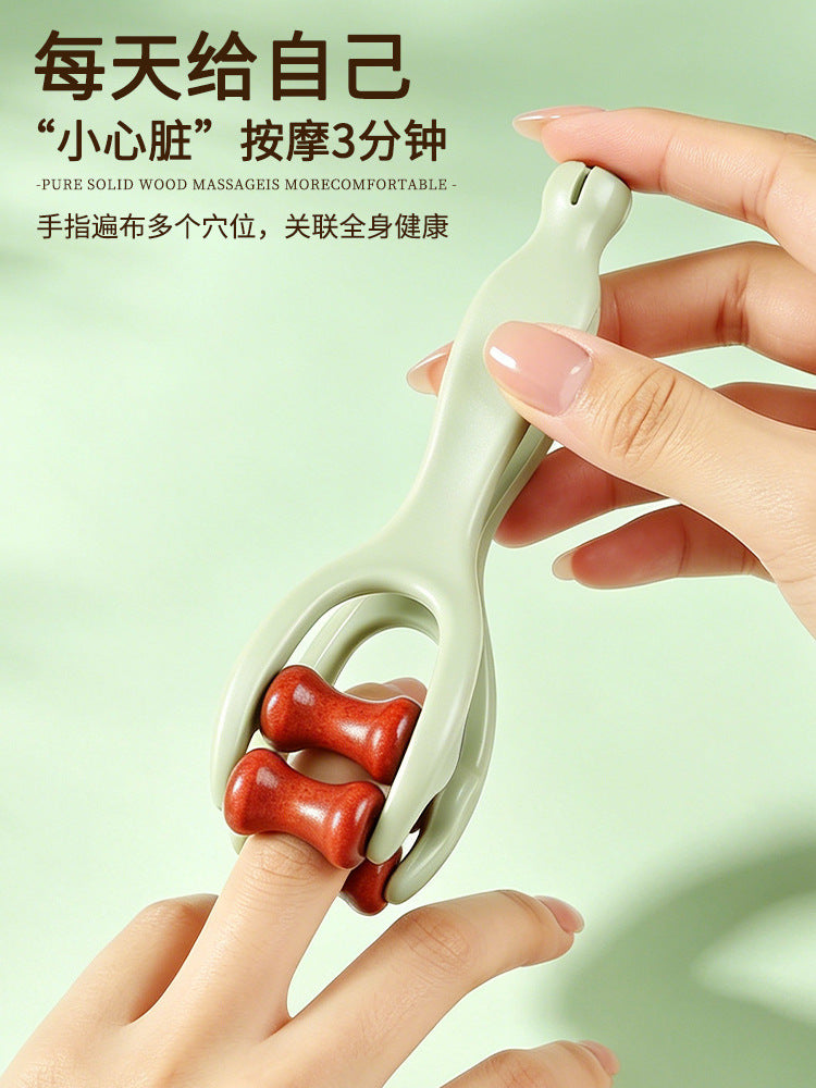 Manufacturer Wholesale Four-Roller Finger Massager, Massage Clip, Finger Slimming Tool, Hand Joint Meridian Dredging Device - image 2