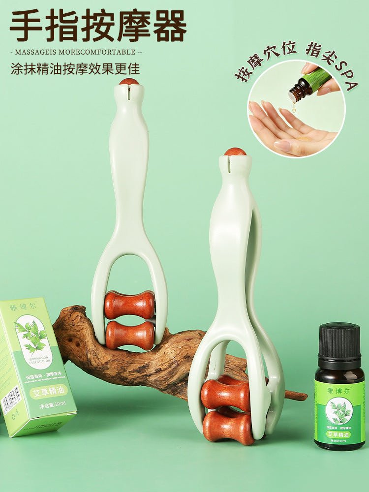 Manufacturer Wholesale Four-Roller Finger Massager, Massage Clip, Finger Slimming Tool, Hand Joint Meridian Dredging Device - image 3