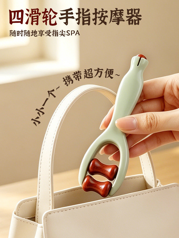 Manufacturer Wholesale Four-Roller Finger Massager, Massage Clip, Finger Slimming Tool, Hand Joint Meridian Dredging Device - image 4