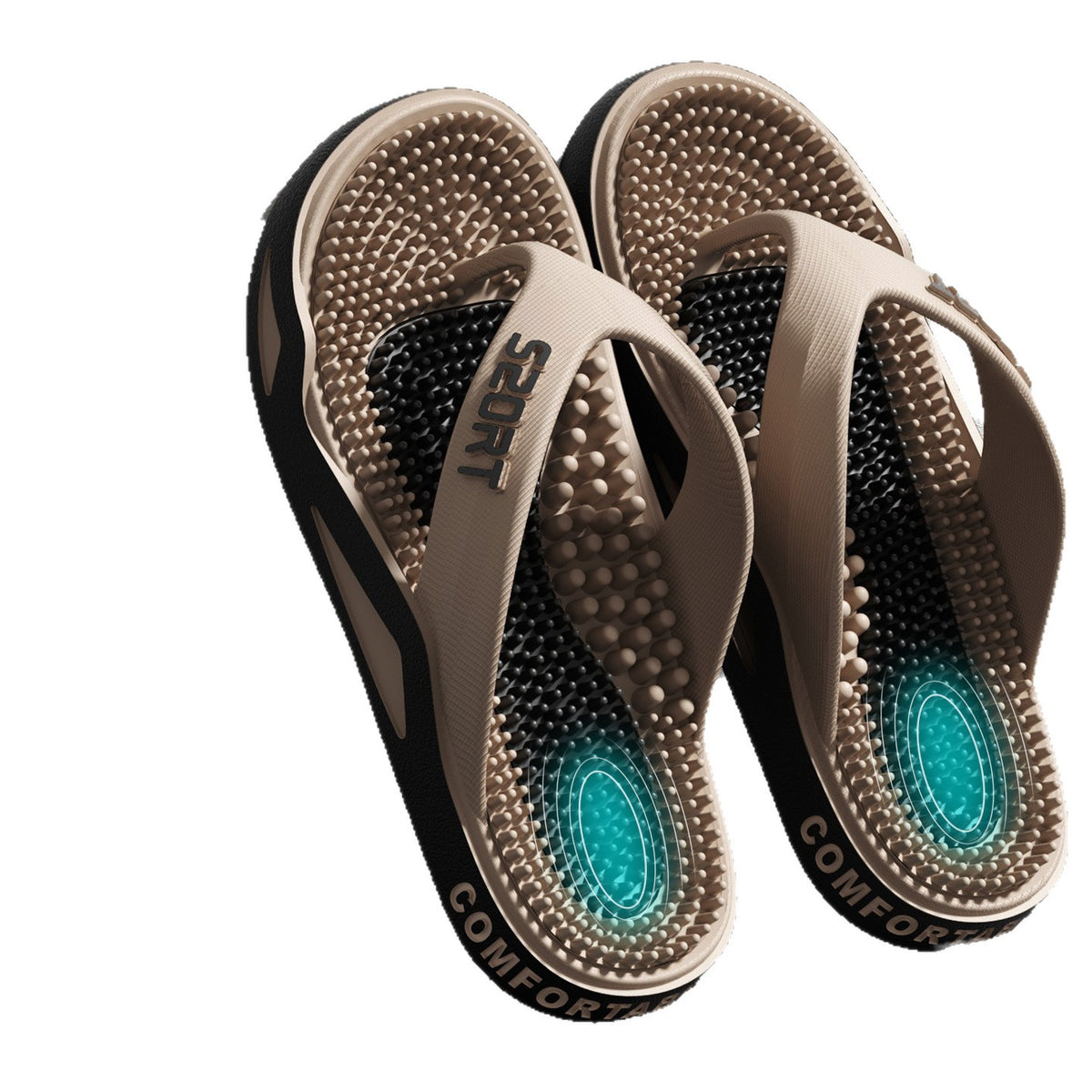 Men's Large Size Fashion Flat Slippers for Home and Leisure, Massage Flip-Flops for Outdoor Wear, Beach Shoes - image 5