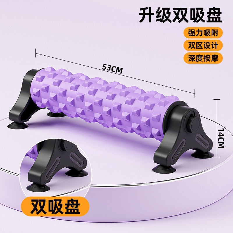 Foam roller with spikes for muscle massage and relaxation, solid core for slimming legs, fitness and yoga, with detachable suction cup stand - image 3