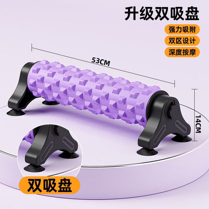 Foam roller with spikes for muscle massage and relaxation, solid core for slimming legs, fitness and yoga, with detachable suction cup stand - image 3