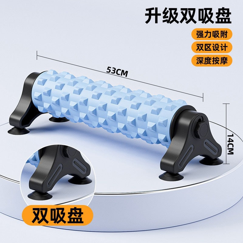 Foam roller with spikes for muscle massage and relaxation, solid core for slimming legs, fitness and yoga, with detachable suction cup stand - image 4