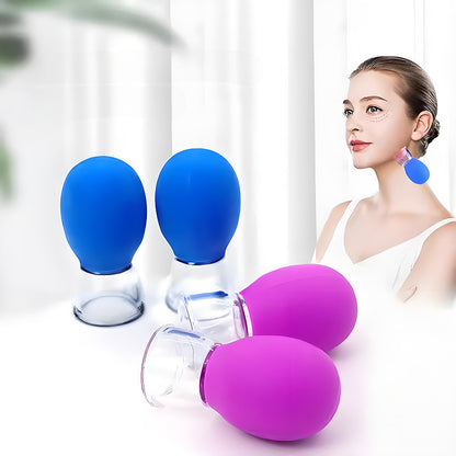 Facial cupping meridian cup, silicone home-use set, glass eye-lifting, moisture-absorbing massage, manual gua sha - image 1