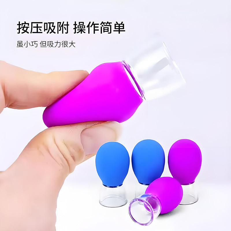 Facial cupping meridian cup, silicone home-use set, glass eye-lifting, moisture-absorbing massage, manual gua sha - image 2
