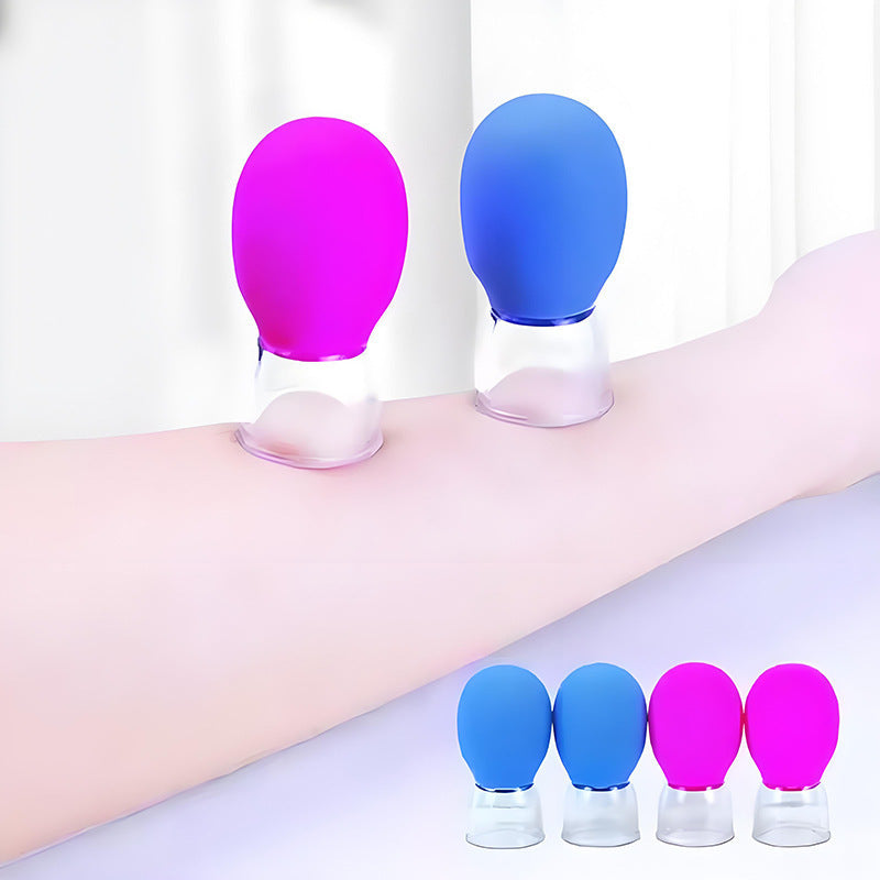 Facial cupping meridian cup, silicone home-use set, glass eye-lifting, moisture-absorbing massage, manual gua sha - image 3