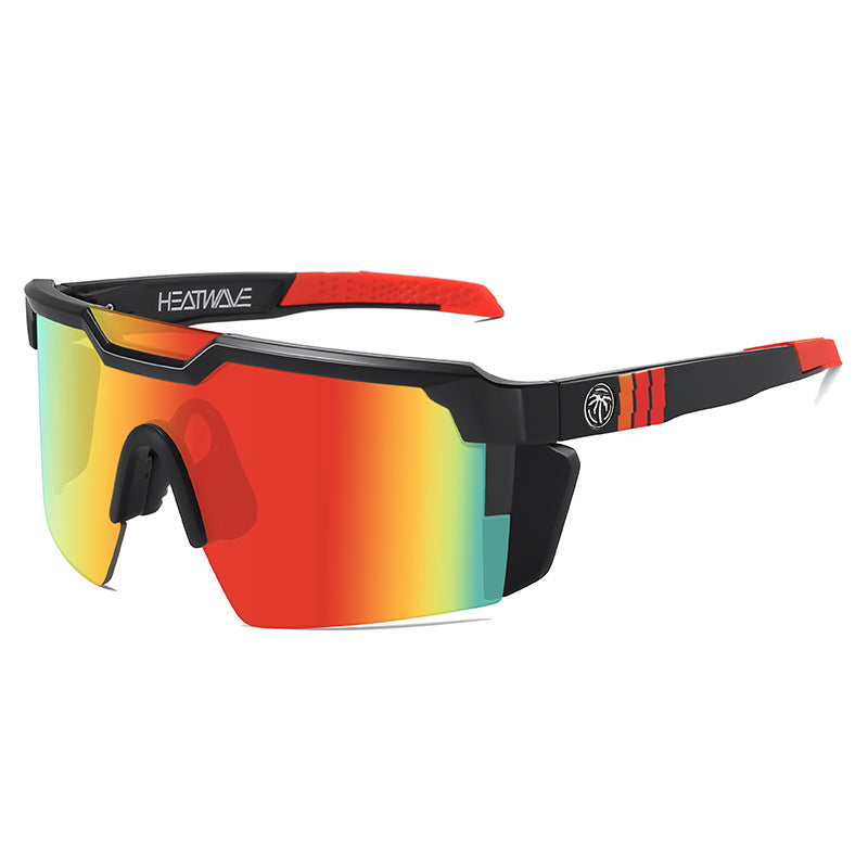 Real film cycling glasses, outdoor sports sunglasses, heat wave cross-border bestseller, large frame protective sunglasses - image 4