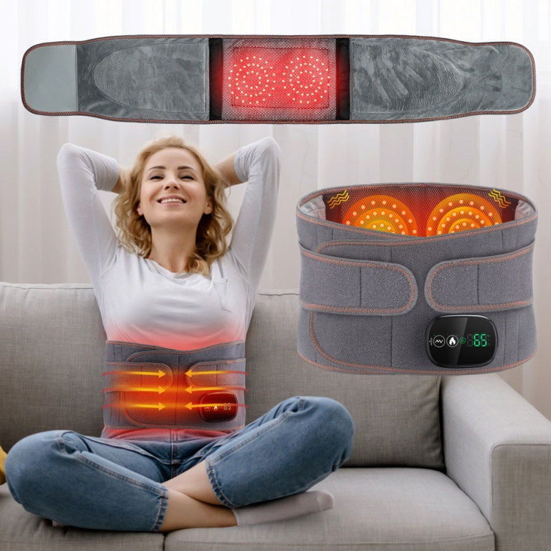 Custom-made electric heating massage waist belt, USB rechargeable red light heating abdominal and waist massager, heating belt - image 1