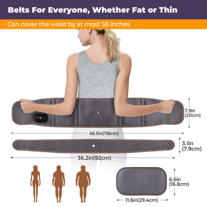 Custom-made electric heating massage waist belt, USB rechargeable red light heating abdominal and waist massager, heating belt - image 4