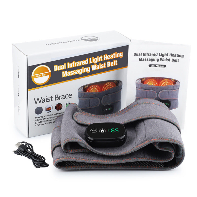 Custom-made electric heating massage waist belt, USB rechargeable red light heating abdominal and waist massager, heating belt - image 5